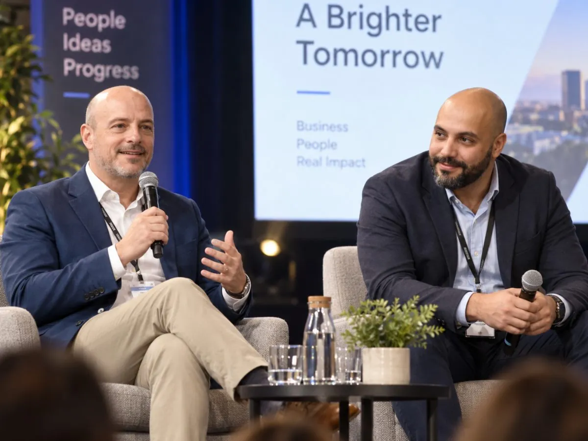 François Painchaud and Mohamed Jihed Khikhia, Kasvu’s leaders, at a conference